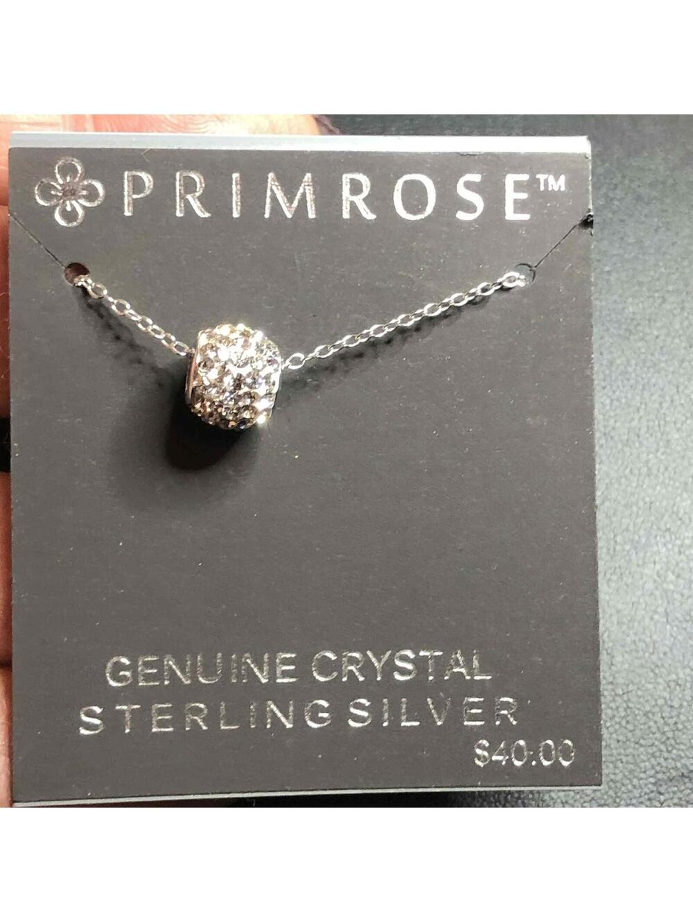 7965 Sterling silver 925 Primrose minimalist crystal slider Pendant Necklace new
